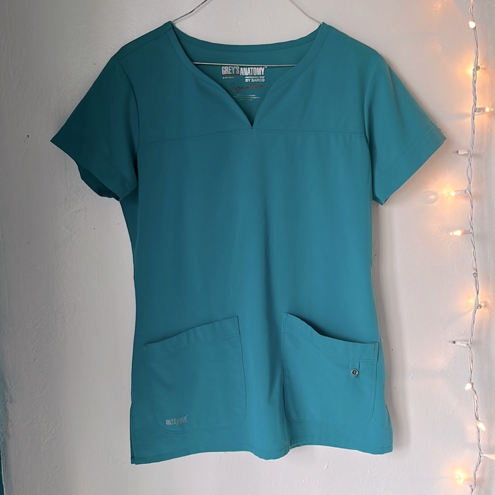 Scrub top teal blue